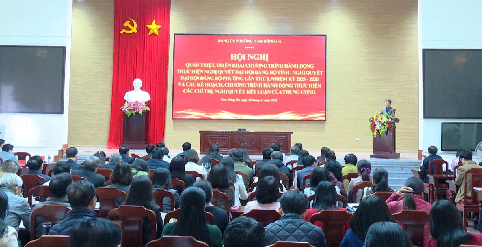 Ban Thường vụ Đảng ủy phường Nam Đông Hà tổ chức Hội nghị quán triệt và triển khai chương trình hành động thực hiện Nghị quyết Đại hội Đảng bộ tỉnh và Nghị quyết Đại hội Đảng bộ phường lần thứ I, nhiệm kỳ 2025 - 2030; các kế hoạch, chương trình hành động