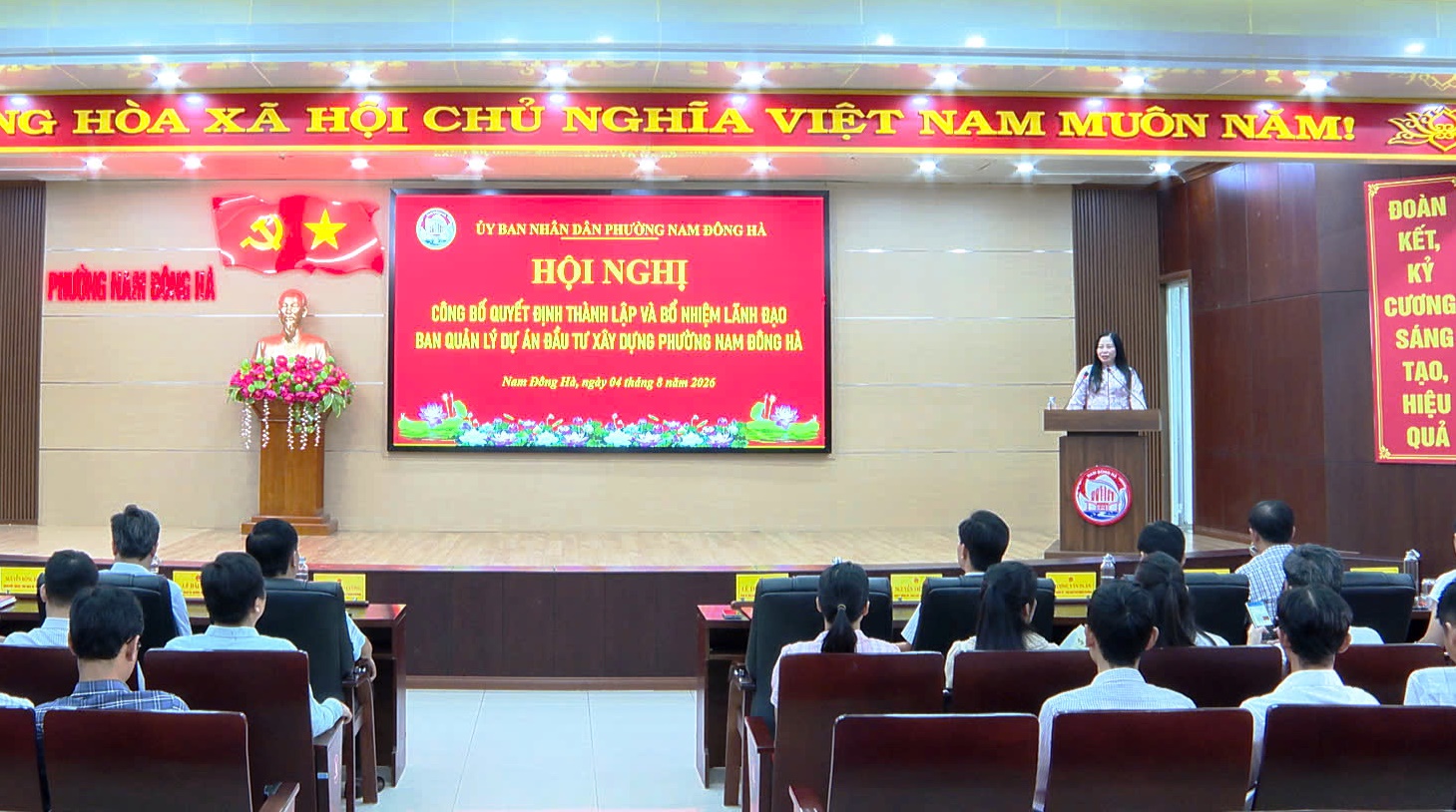 Phường Nam Đông Hà công bố Quyết định thành lập Ban Quản lý dự án đầu tư xây dựng phường